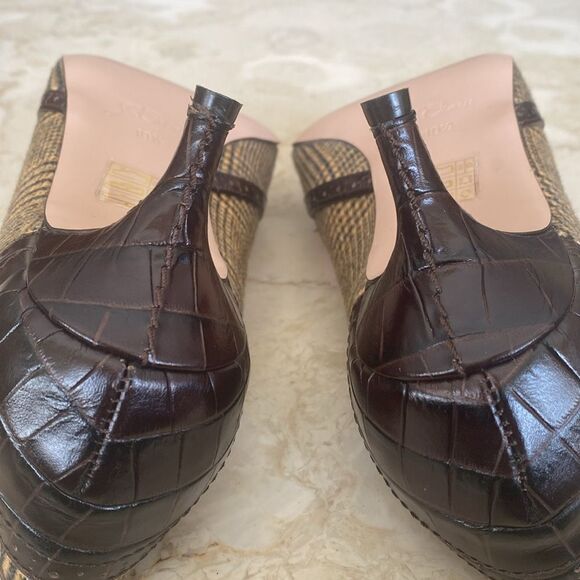 NWOT J. Crew Leather & Textile Pointer Toe Kitten Heel Pumps - Picture 14 of 15